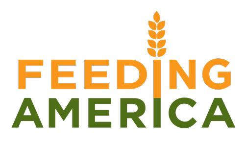 Feeding America logo with wheat symbol.