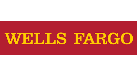 Wells Fargo logo with red background.