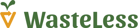 WasteLess logo with carrot-and-leaf icon