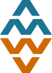 Abstract geometric blue and orange logo